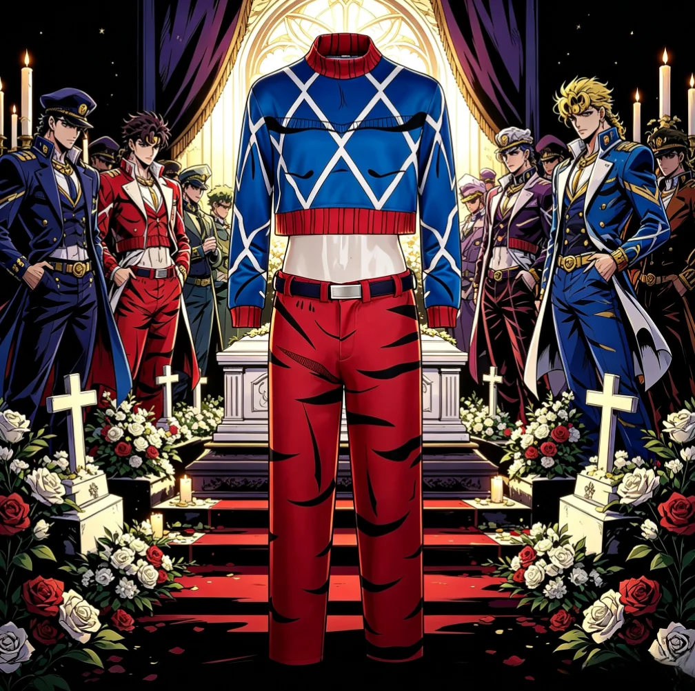 

JoJo's Bizarre Adventure Golden Wind Guido Mista Cosplay Costume Full Set Halloween Party Outfit For Men Women