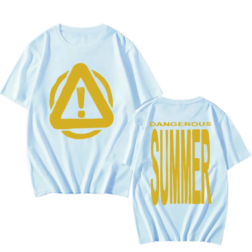 خطر الصيف تحذير المحملة نعم المغني موضة تي شيرت مطبوع كم قصير س الرقبة الذكور بلايز القطن لينة الرجال النساء تي شيرت