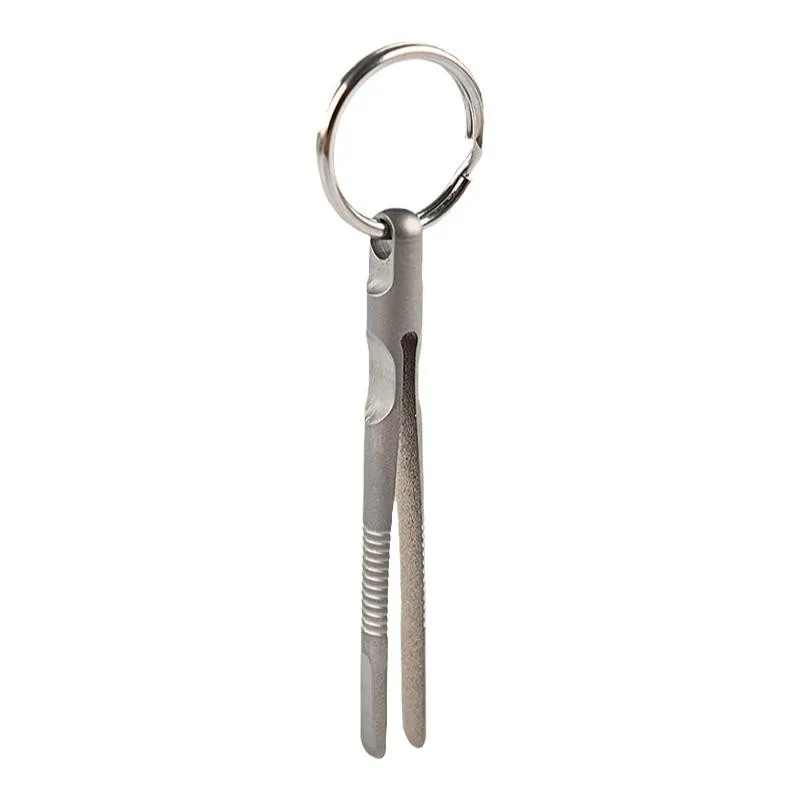 Mini Light Weight Compact Titanium Steel Tweezers TC4 Tweezers CNC Machining Clips Outdoor EDC Gadget Keychain Pendant Tool