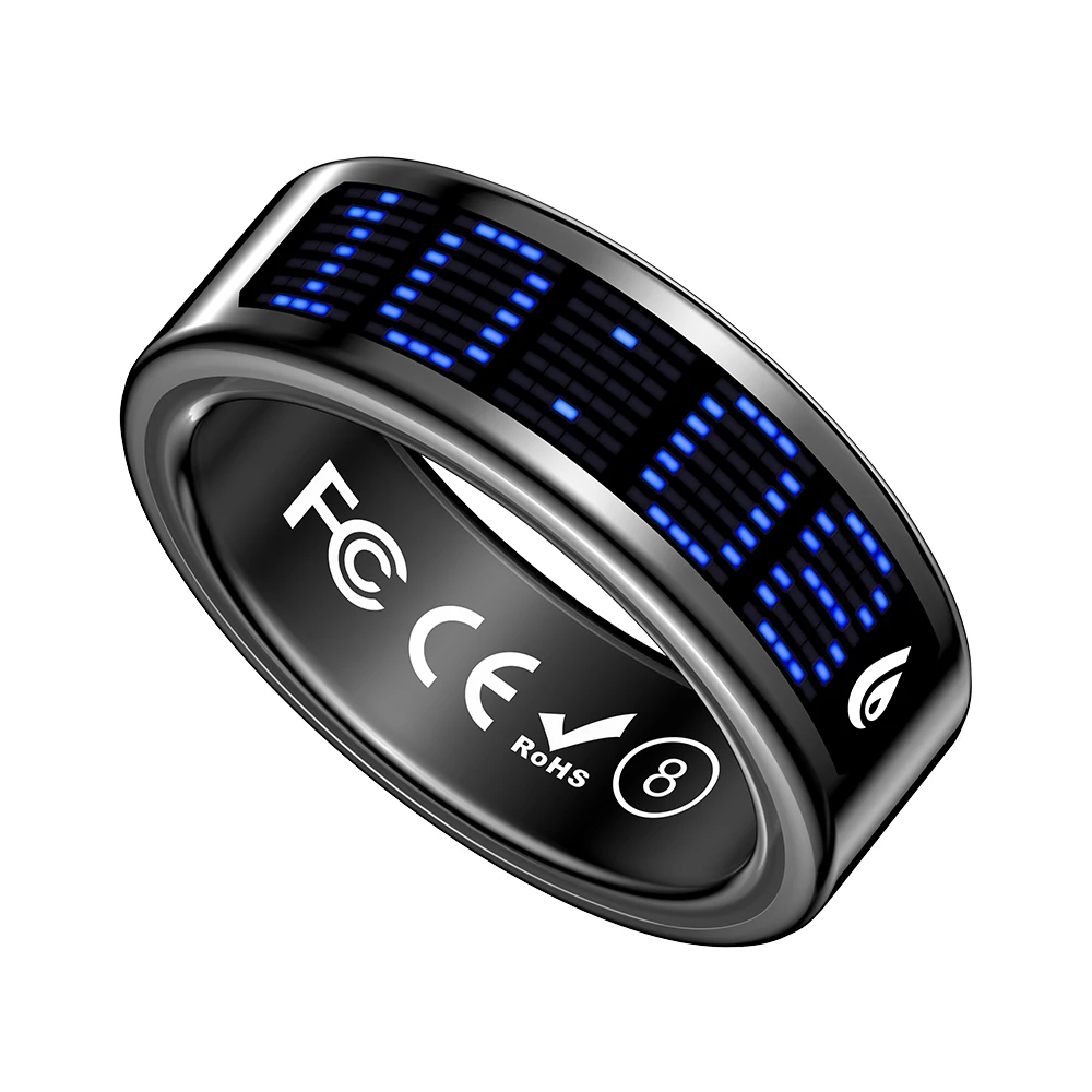

SR16 Heart Rate Blood Oxygen Sleep Detection Step Counter Time Display Data Show Physiological Cycle Touch Screen Smart Ring