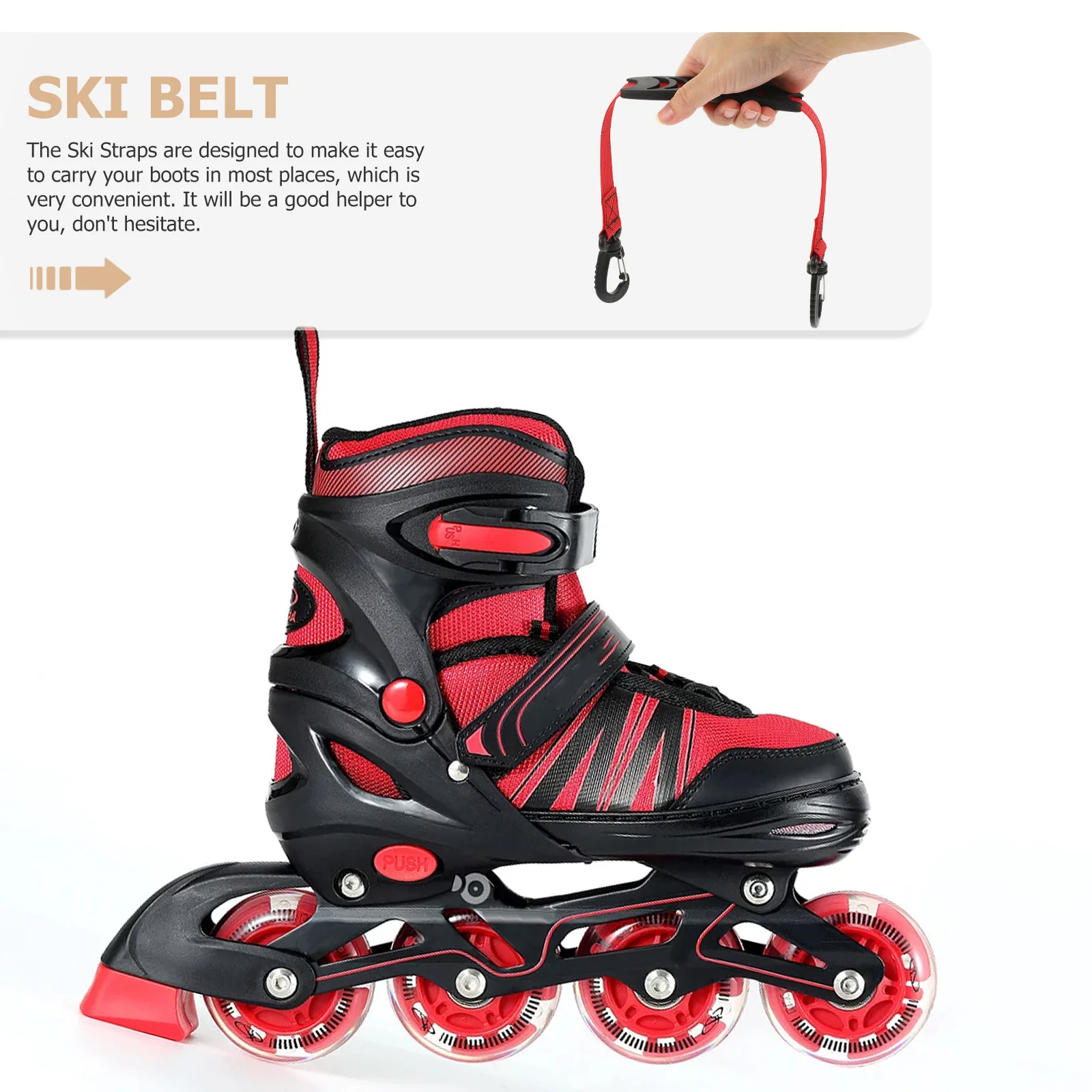 

2Pcs Outdoor Skates Carrier Strap Reliable Fixing Design for Ski Boots Roller Skates Comfortable Carry Skating Shoe Leashes