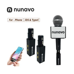NUNAVO Wireless Microphone Converter XLR Transmitter Receiver Transmission Phone Android Smart telephone Interview live stream
