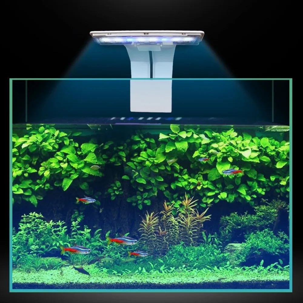 

Waterproof Fish Tank Light Super Slim High Brightness Aquatic Plant Light Adjustable Mini Clamp Light Freshwater Aquarium