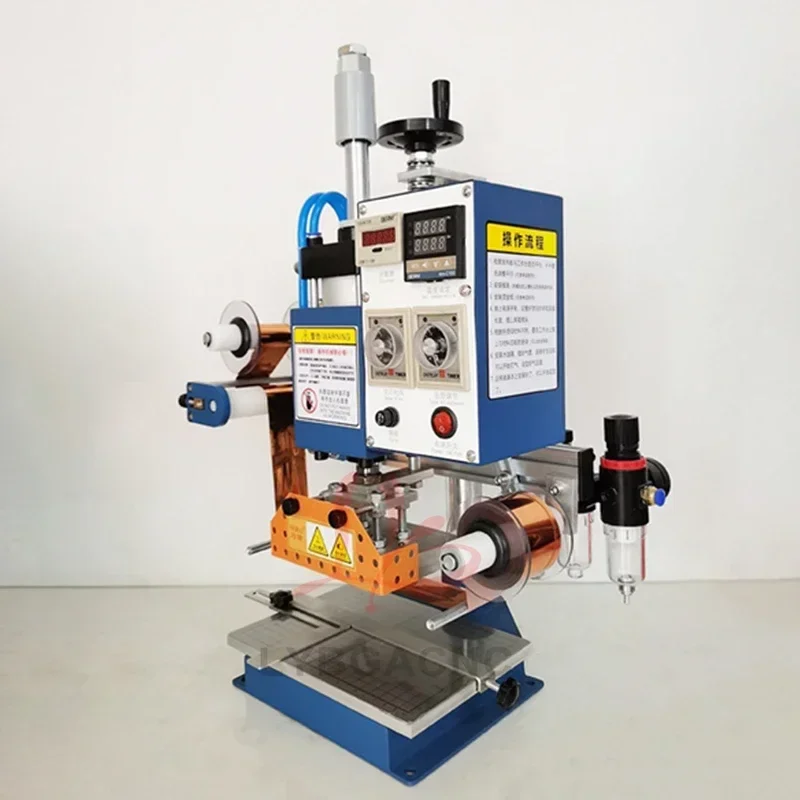 Macchina per abbronzatura con pressa di calore Macchina per stampa a caldo automatica pneumatica con carta dorata per goffratura in legno PVC in pelle