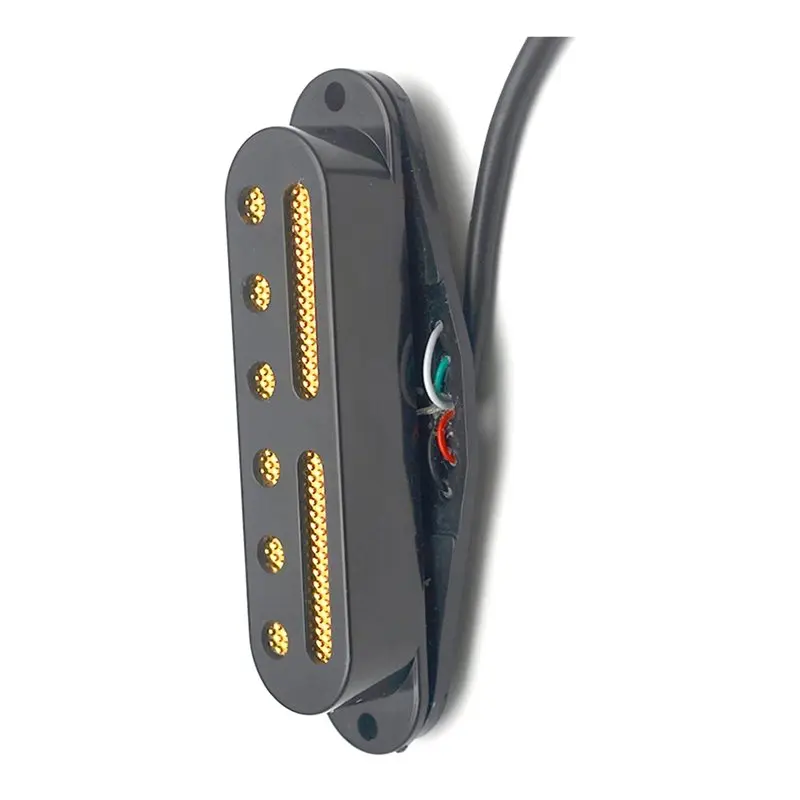 ABHS-Gold And Silver Pad Mini Humbucker Pickup 6 Hole+ 2 Groove For ST-Single Coil Size 9K 4C Output Coil Splitting