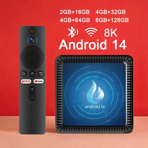 Q17 Android Smart TV Box H313 Quad Core HDR10 Android14 BT5.4 8GB128GB Wifi Dual asistente de voz de Google reproductor multimedia Set Top Box