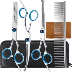 Tijeras curvadas de grooming para perros y gatos – Kit 4 en 1