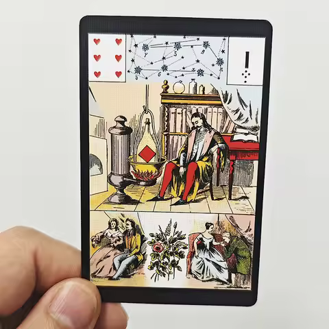 Grand Jeu De Mlle Lenormand Deck 9*6cm Printed on 350GSM Double Embossed Cardstock 54 Pcs Lenormand Oracle Cards