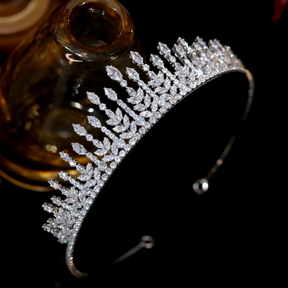 ASNORA New Tiara and Crown For Women Bridal Accessories Wedding Crowns CZ Crystal Tiaras Princess Pageant Party Headwear Gift