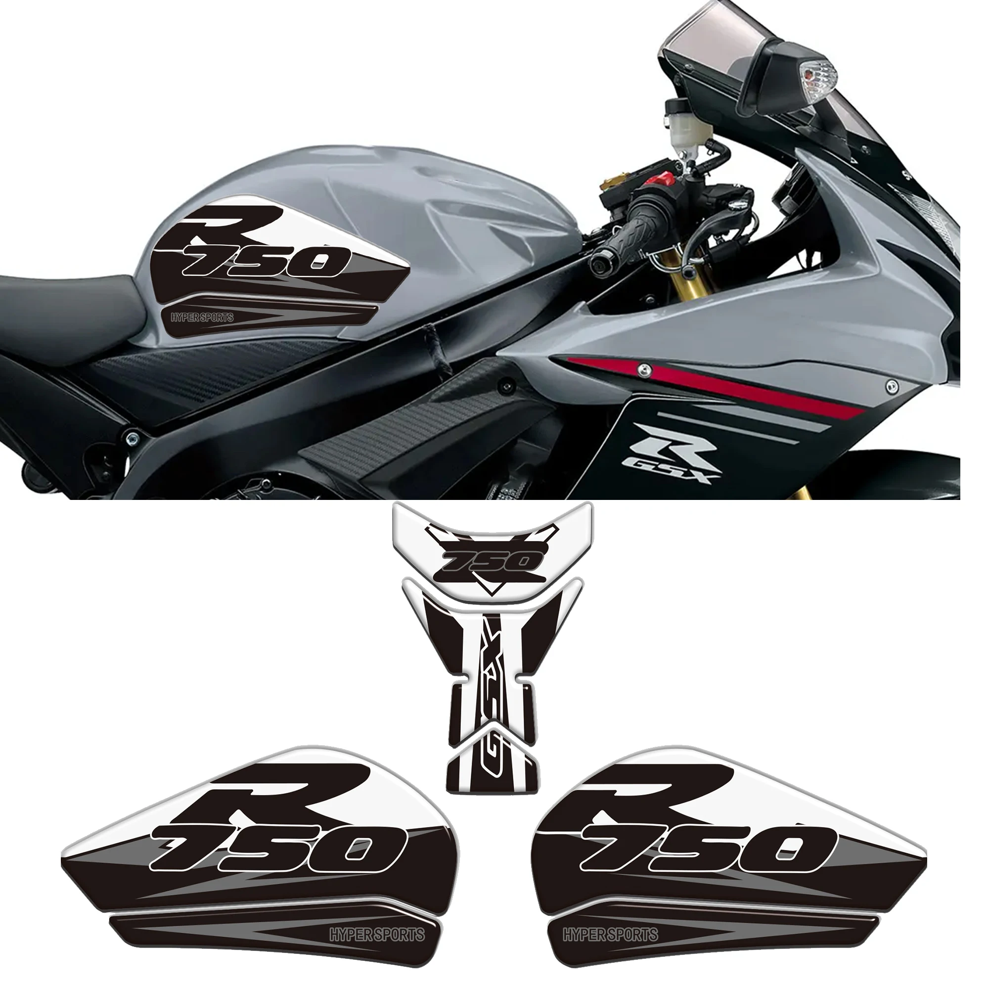 ثلاثية الأبعاد دراجة نارية ملصقات الشارات الغاز الركبة حامي خزان الوسادة لسوزوكي GSX-R750 GSXR750 GSXR GSX-R 750