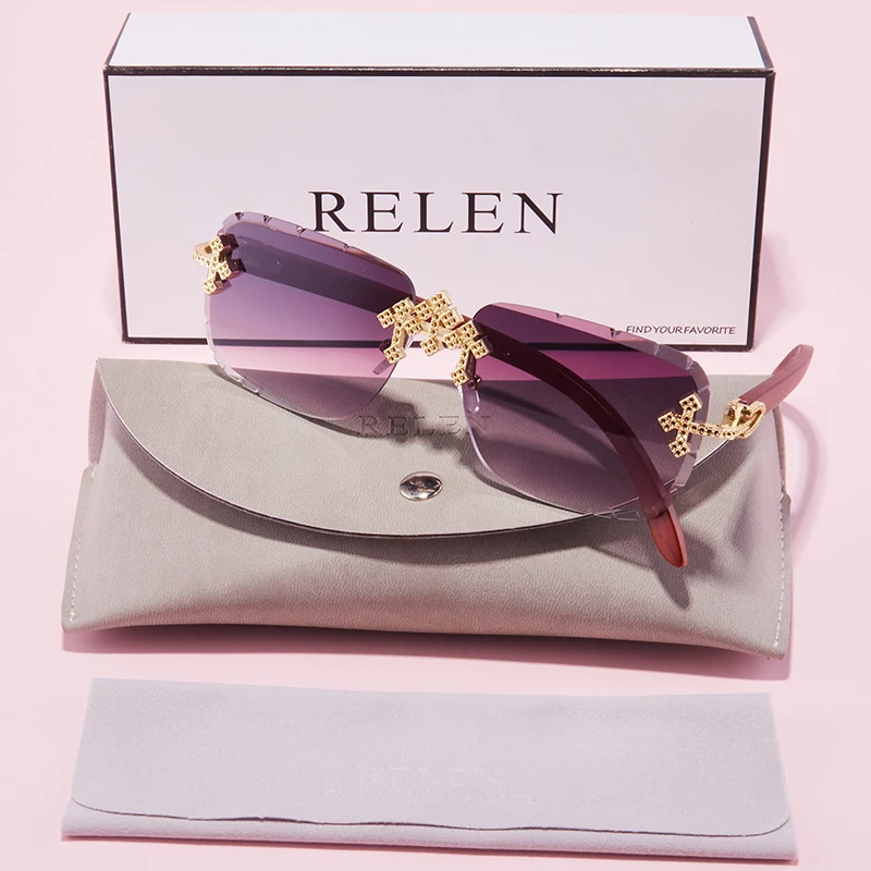 Relen 1 قطعة تصميم العلامة التجارية الجديدة للمرأة بدون إطار مرصع بالألماس معدن فاخر السماء المرصعة بالنجوم العصرية نمط الشارع هدية الزخرفية مع