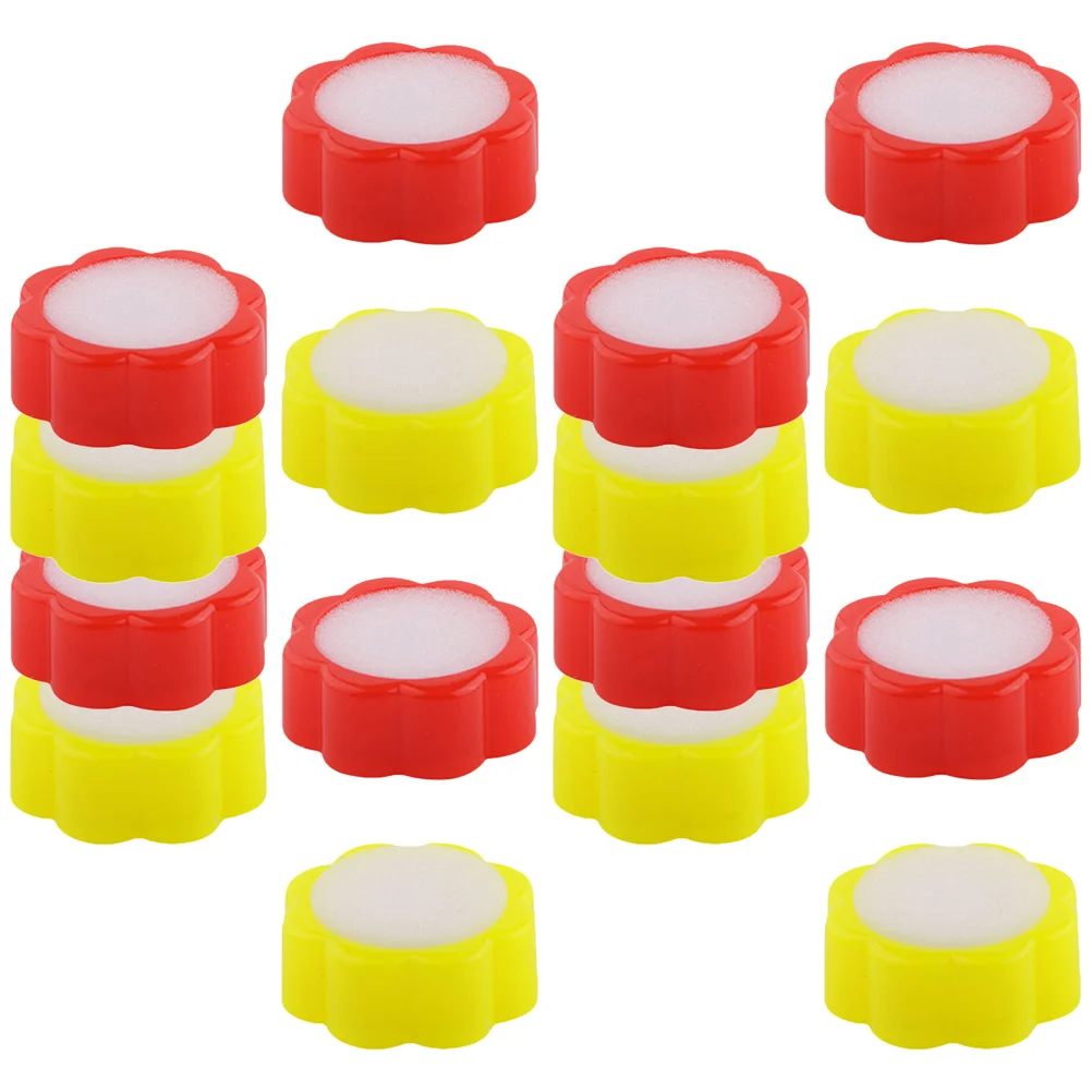 16Pcs Finger Wet Damper Finance Counting Supplies Flower Shape Fingertip Moistener Cashier Cash Counting Accessory