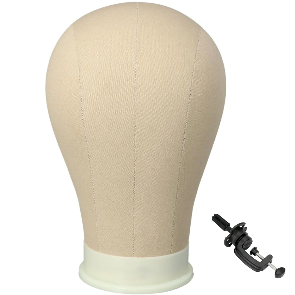 

21-24" Canvas Block Head with Stand Mannequin Head for Wigs Salon Wig for Wig Making,Hat Display Stand,Hairstyle Doll Head