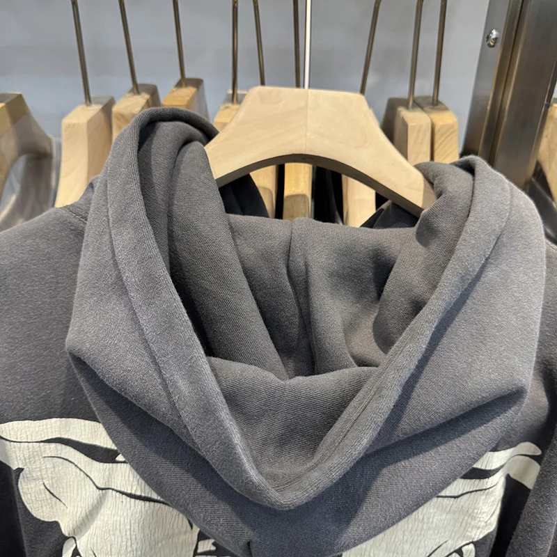 جودة عالية سانت الهيكل العظمي المطبوعة النمط الأمريكي الرجعية فضفاض هوديس المتناثرة #5