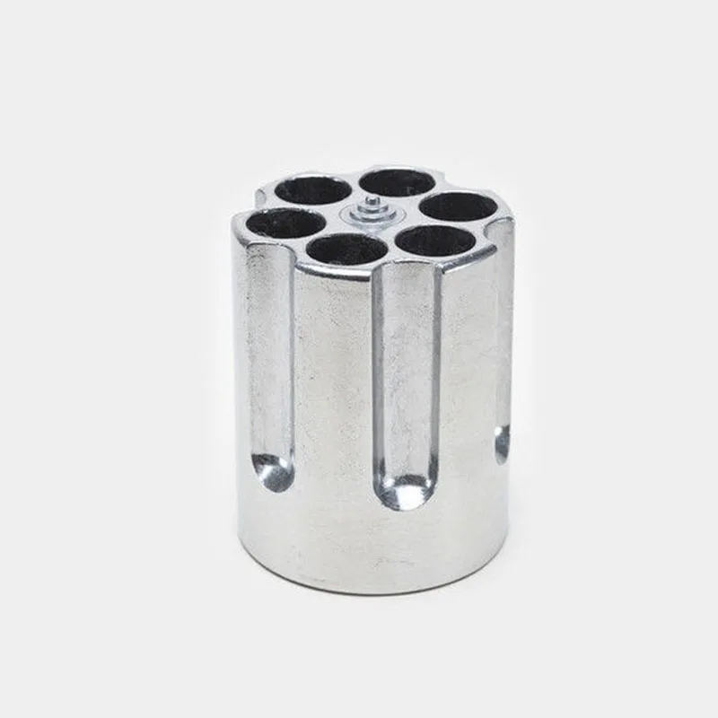 1PC Cylinder Pen/Pencil Container Aluminum 6-hole Revolver Pen Metal Holder Gift New