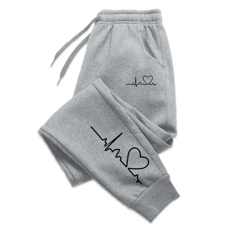 Hot Sales Womens Sweatpants Daily Casual Pants High Quality Fitness Tracksuit Trousers Heart Print Street Sport Jogging Pants - Image 2