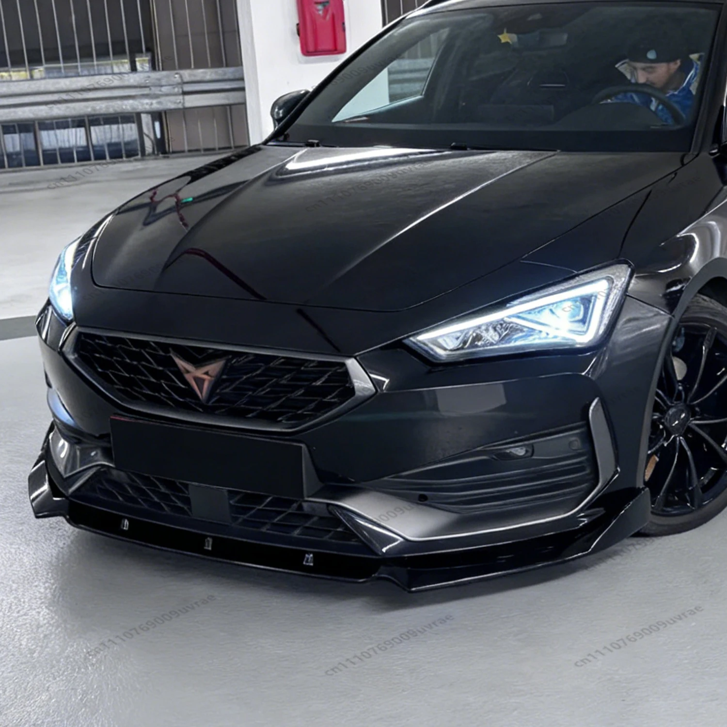 Alerón delantero negro brillante, divisor de parachoques, difusor, cubierta decorativa para Seat Cupra Leon MK4 2021-2024 Pre-Facelift, kits de carrocería, tuning.