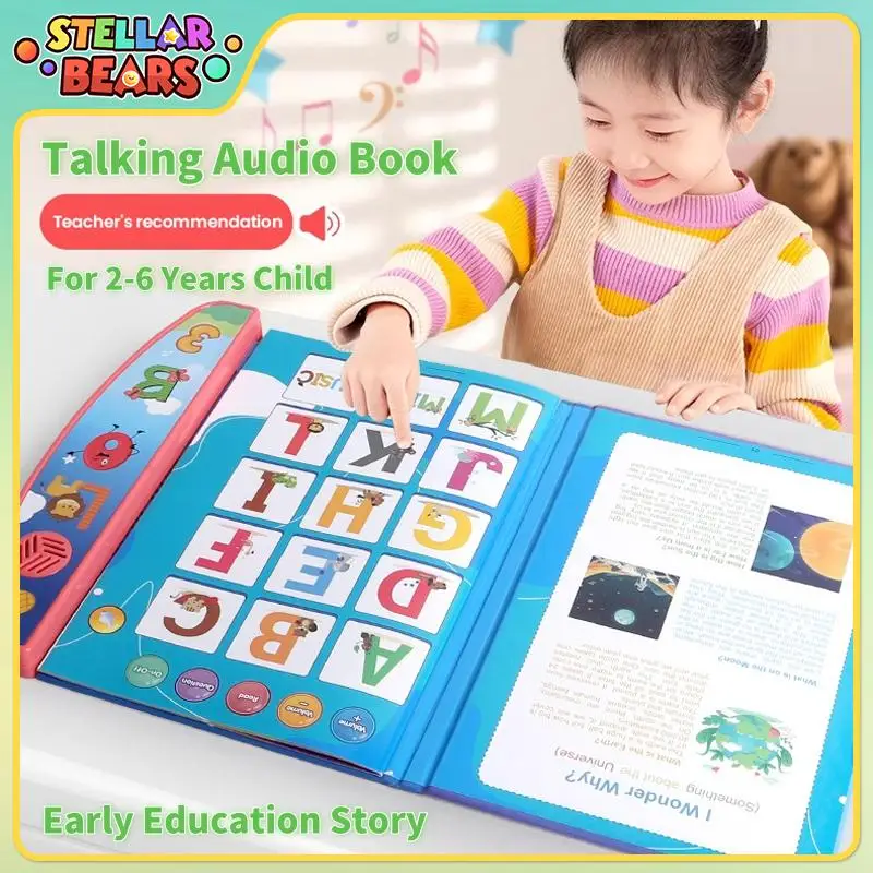 Libros de Audio en inglés para niños, máquina de lectura de sonido multifunción, libro de imágenes de voz electrónica, juguete para regalo educativo para edades tempranas