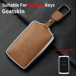 Metal and Leather Car Key Case Cover For Renault Clio Kadjar Capture Koleos Espace Master Talisman Talisman Scenic Protect Cover