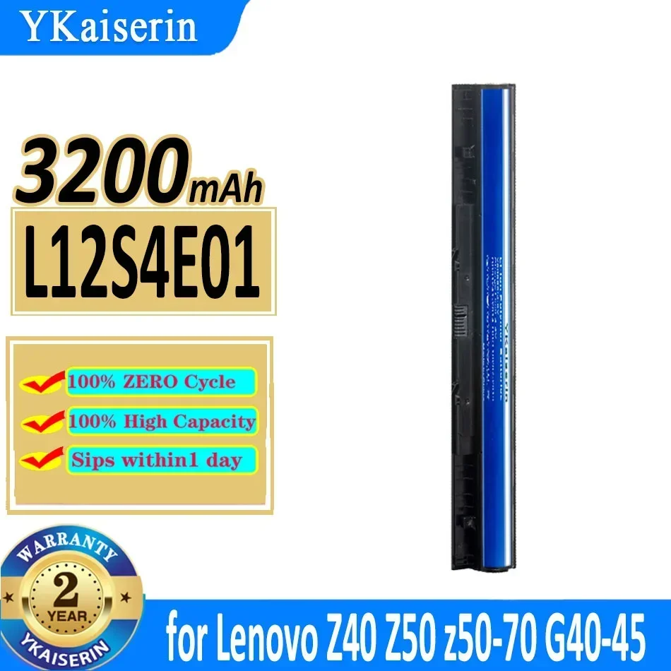 3200mAh YKaiserin Battery L12S4E01 for Lenovo Z40 Z50 z50-70 G40-45 G50-30 G50-70 G50-75 G50-80 G400S G500S L12M4E01 L12S4A02