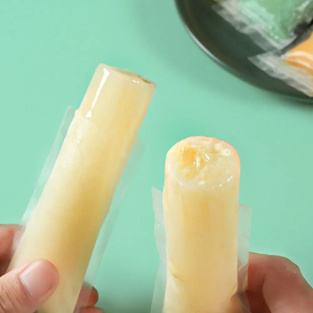 Transparent Ice Cream Bag Reusable Ice Popsicle Bags with Funnel Zip Lock Ice-Making Bags for Summer