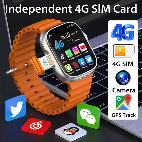 2025NewSmart Watch 4G SIM 카드 및 카메라 영상 통화 알림 HD 화면 맞춤형 다이얼 지원 이어폰 연결 스마트 시계