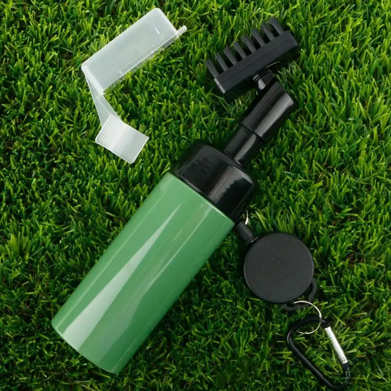 Golf Cleaning Brush Groove Cleaner Large Capacity Golf Cleaner with Retractable Lanyard Push-On Water Jet Brush Groove Tool