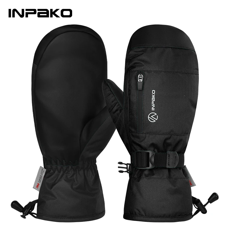 

INPAKO теплые внутренние перчатки с пятью пальцами, велосипедные перчатки, водонепроницаемые флисовые защитные лыжные мотоциклетные перчатки для занятий спортом на открытом воздухе