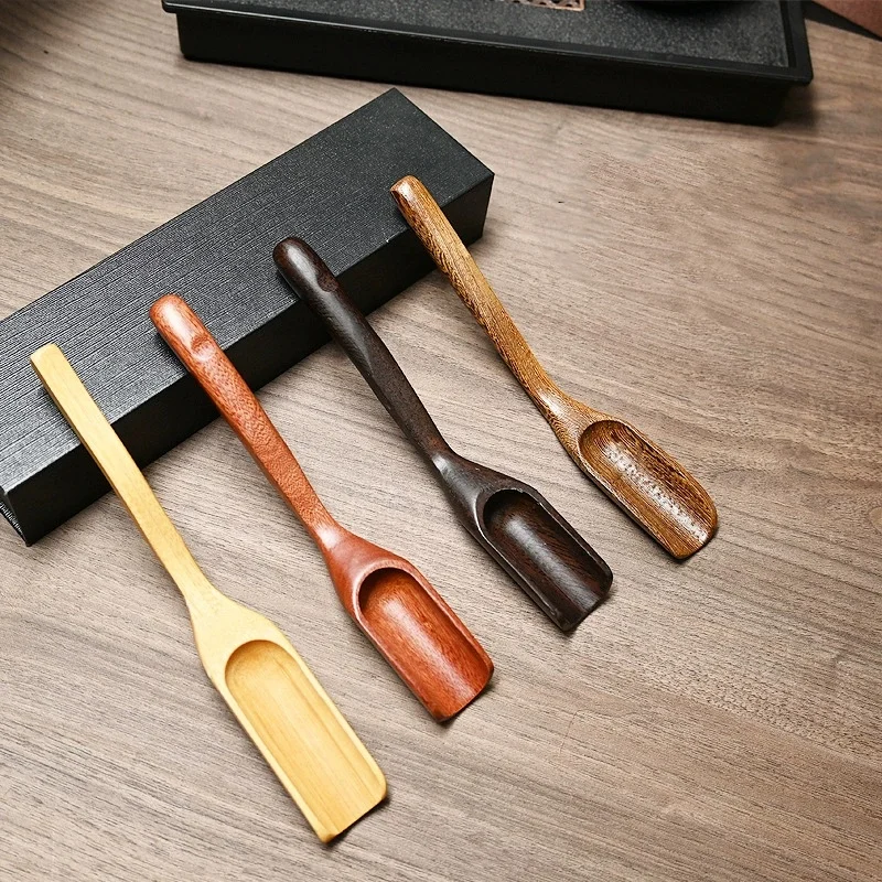 

1PCS Chinese Kongfu Long Handle Wooden Bamboo Tea Scoop Teaspoon Natural Ebony Wood Tea Shovel Portable Teaware Accessories