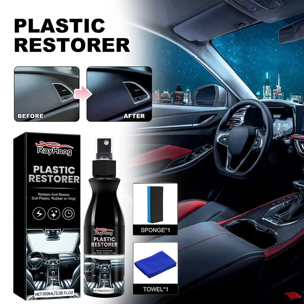 Carro plástico borracha restaurador, Voltar ao revestimento preto, Auto Repair, brilhar, iluminar, Restauração agente, limpar, atualizar, M4F6