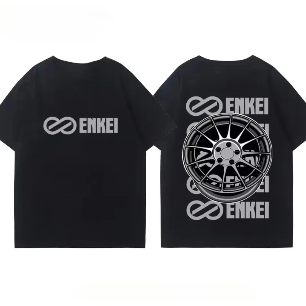 2026 Summer JDM Brake Disc Mechanical Graphic T-shirt Oversized Short Sleeve Tee Auto Drift Streetwear Loose Summer Cotton Top