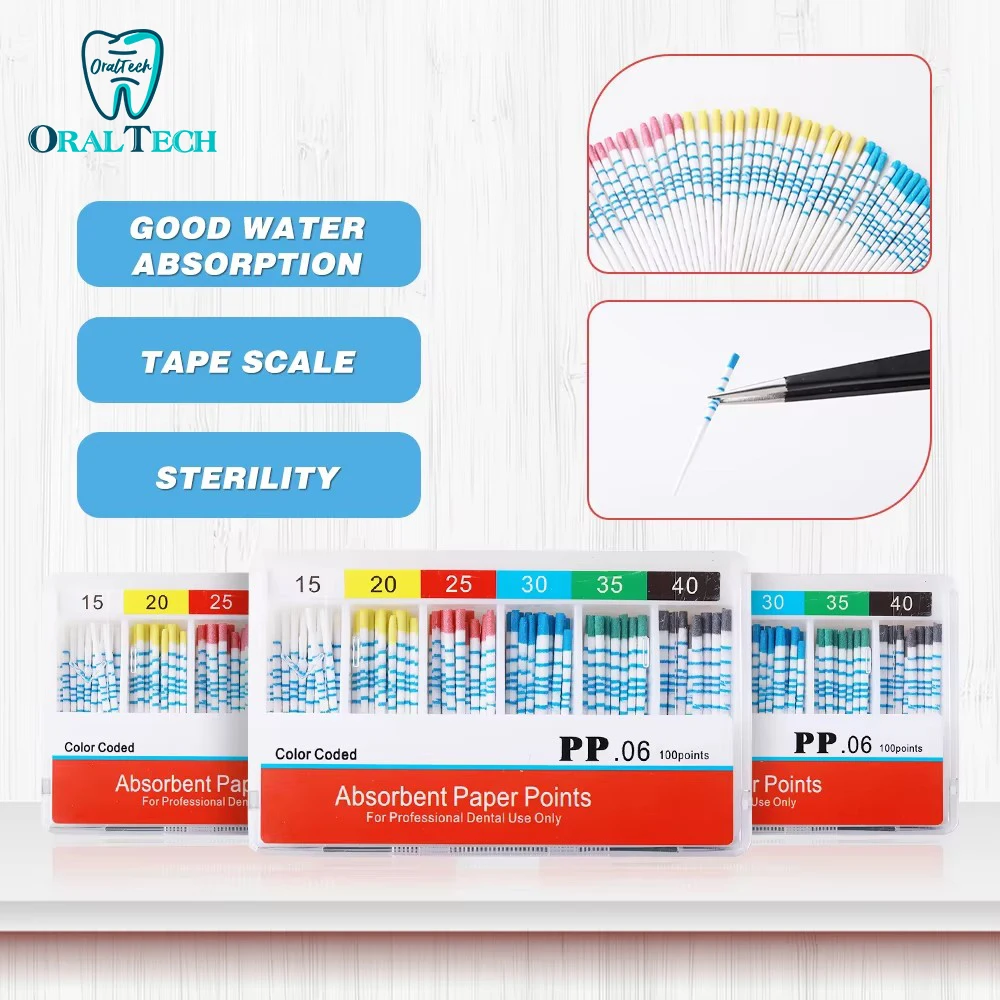 Dentistry Endodontics Guttahanger Cones Materials Paper Tips Disposable F1 F2 F3 Absorbent Paper Points Fiber Poles Dental Taper