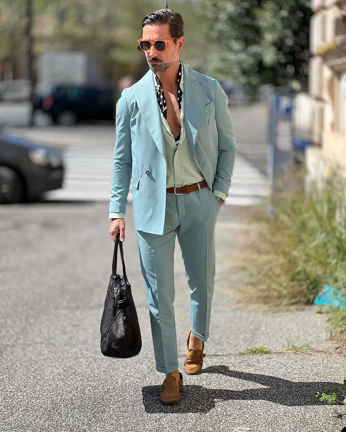 Pure Blue Men's Suits Tailored 2 Pieces Blazer Pants Peaked Lapel One Button Modern New Arrival Wedding Custom Made Plus Size