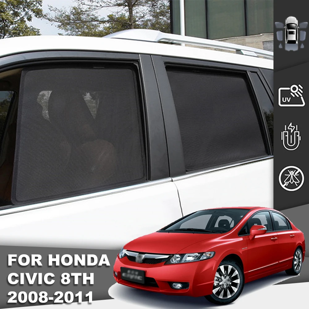 

For Honda CIVIC VIII Sedan 2005-2011 Magnetic Car Sunshade Front Windshield Frame Curtain Auto Rear Side Window Sun Shade Shield