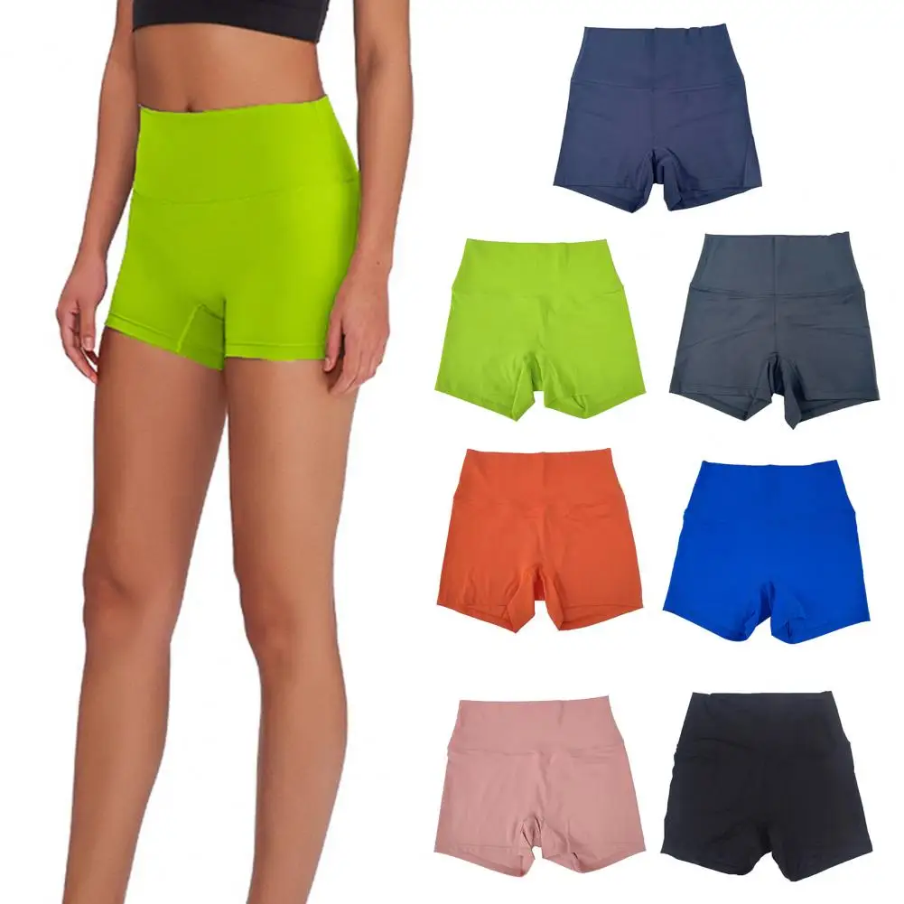 Cintura alta Yoga Shorts Slim Fit, controle de barriga, secagem rápida para correr esportes, moletom de verão