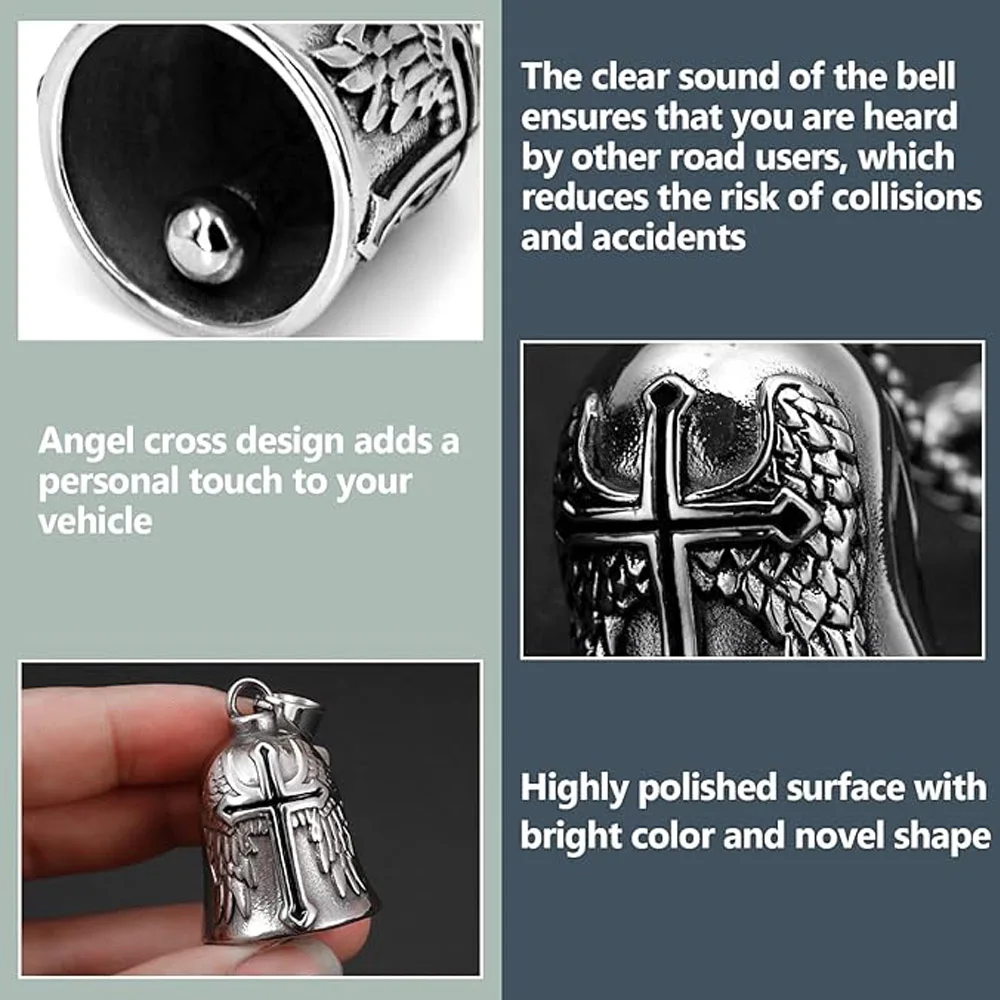 سلسلة مفاتيح محظوظة للدراجة النارية من Guardian Bell، جرس دراجة نارية أسود زيتي، واقي لسائقي الدراجات النارية، ملحقات السيارات الكهربائية للدراجات النارية #2