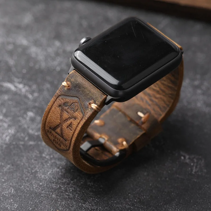 

Leather strap For Apple watch band 44mm 46mm 49mm 45mm 40mm 41mm 42mm 38mm correa bracelet iwatch series se 7 8 9 10 ultra2 band