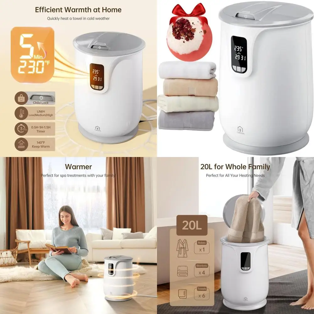 

Программируемый полотенцесушитель на 24 часа, большой объем 20 л для ванной, спа-салона и домашнего использования, серый