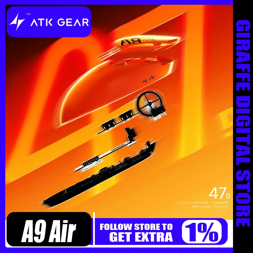 

New ATK A9 Air Ultimate Wireless Bluetooth Mouse Paw3950ultra Dual 8k Lightweight E-sports Gaming Mouse Pc Accessory FPS ATK A9