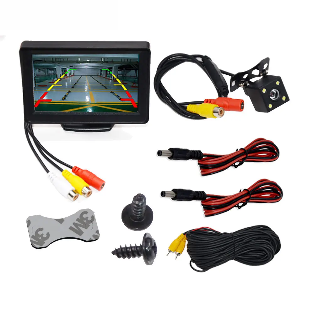 

Car Reverse Monitor with Rear View Camera Backup Kit Back Up Display Parking System Rearview
