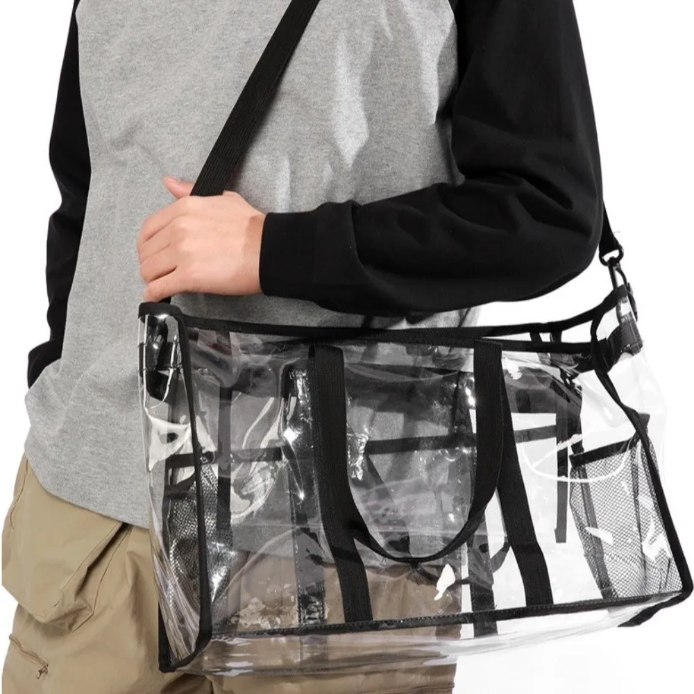 

Large Capacity Transparent Crossbody Bag Waterproof PVC Washing Storage Bag With Coin Purse Lightweight Toiletries Handbag