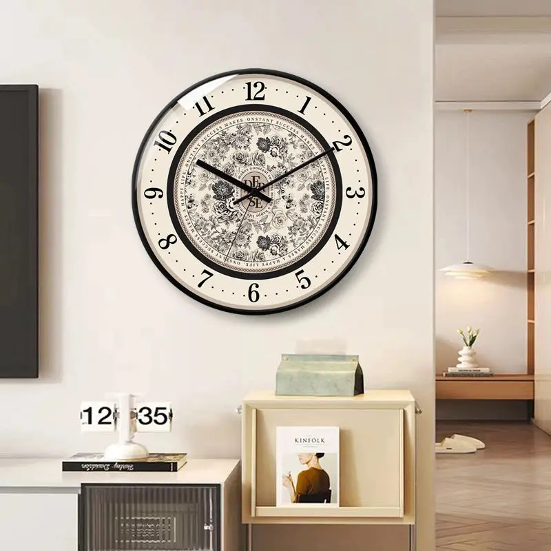 French Wall Clock Modern Design Nordic Silent Quartz Clock Light Luxury Living Room Home Decorative Clock Living Room Decor