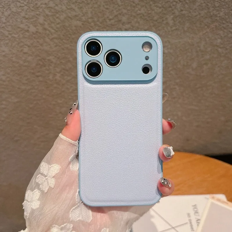 Luxuriöse Retro-Hülle mit Litchi-Leder-Textur für iPhone 17 Air 16 15 14 Plus 13 16E Stoßfeste Matte Abdeckung – Detail 7