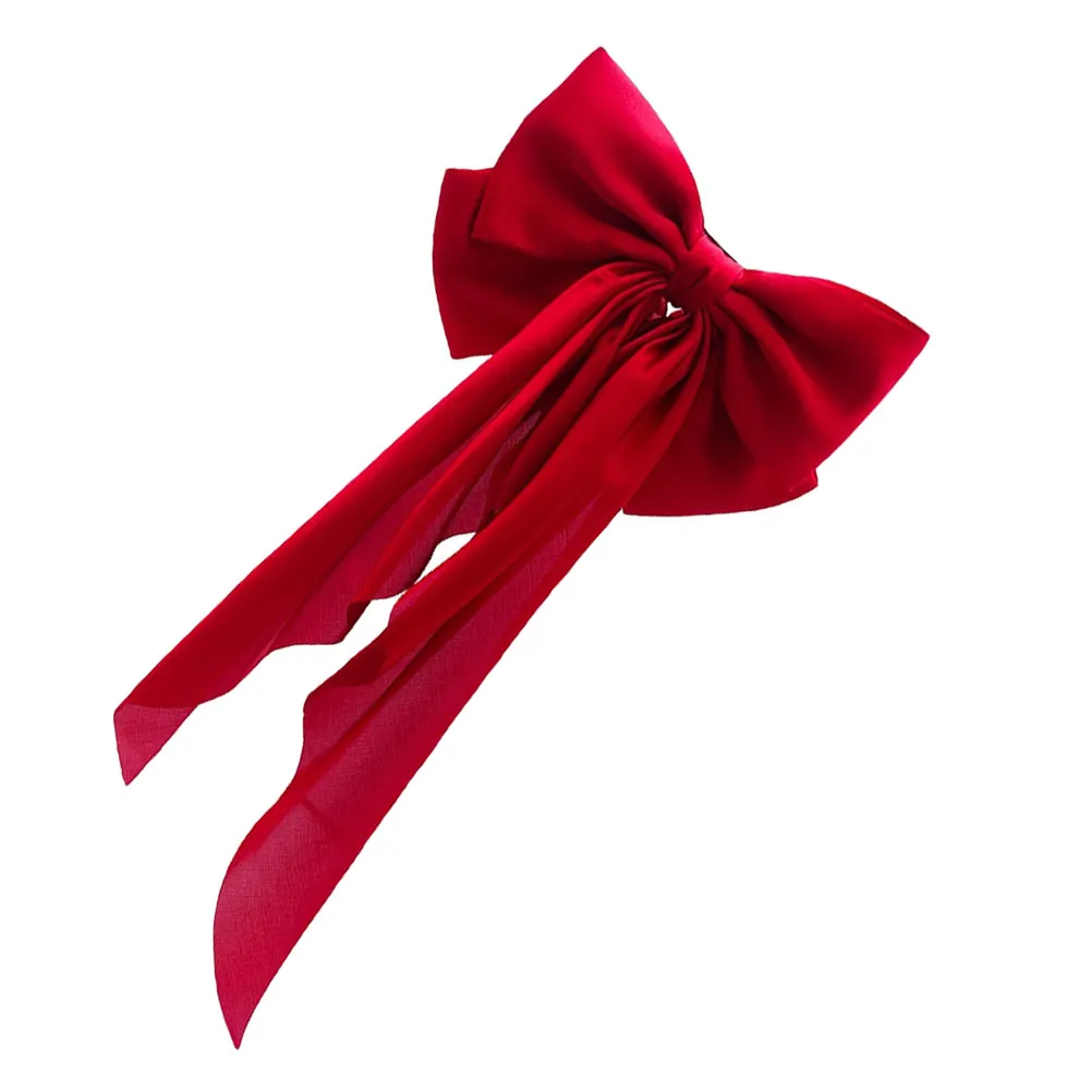 

Большая заколка с красной лентой для женщин, заколки для подростков, большие банты для волос, аксессуары для волос на свадьбу, вечеринку, выпускной.