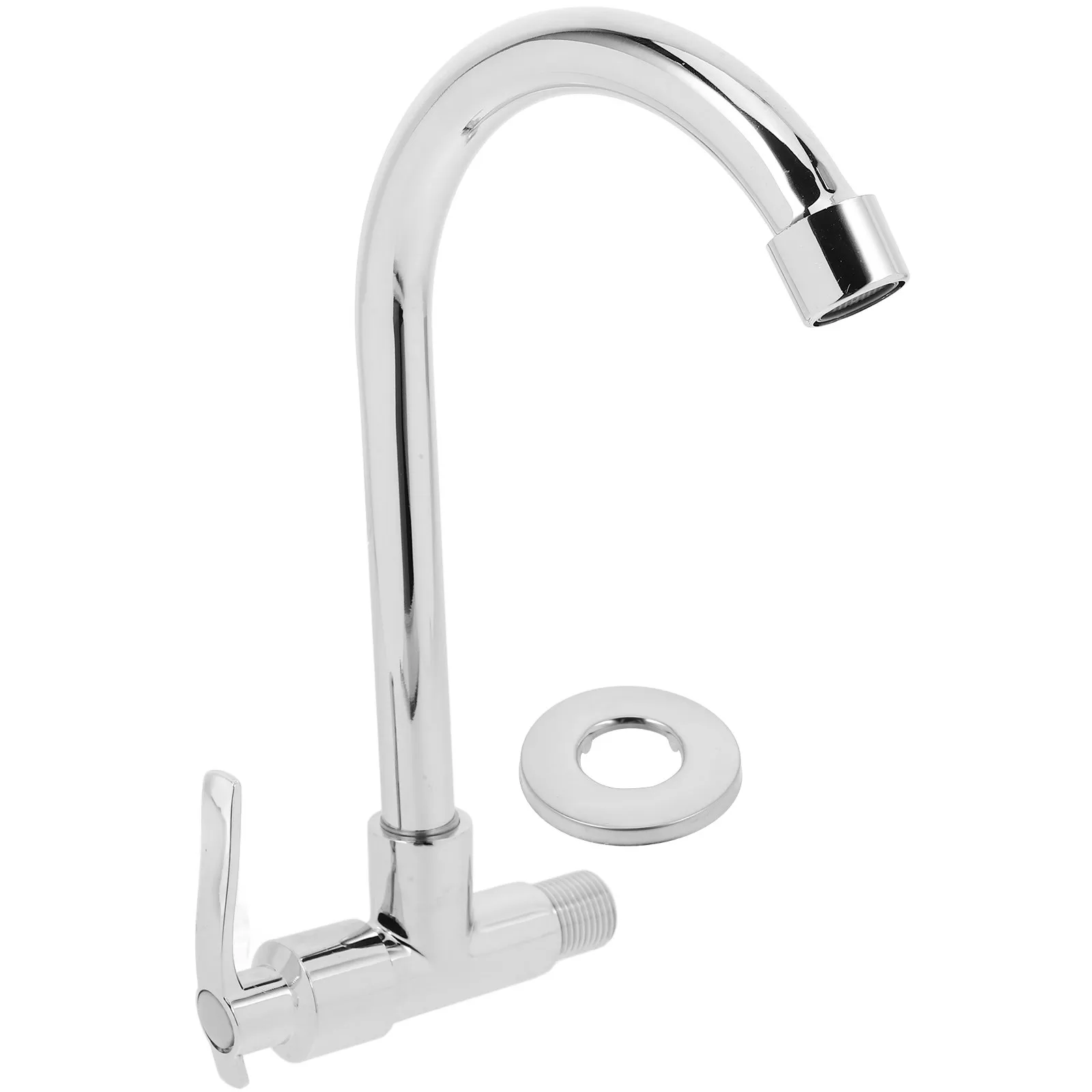 Single Cold Faucet Horizontal Wall Mounted Quick Open Copper Kitchen Sink Water Tap Wear Resistant Basin Faucet Household