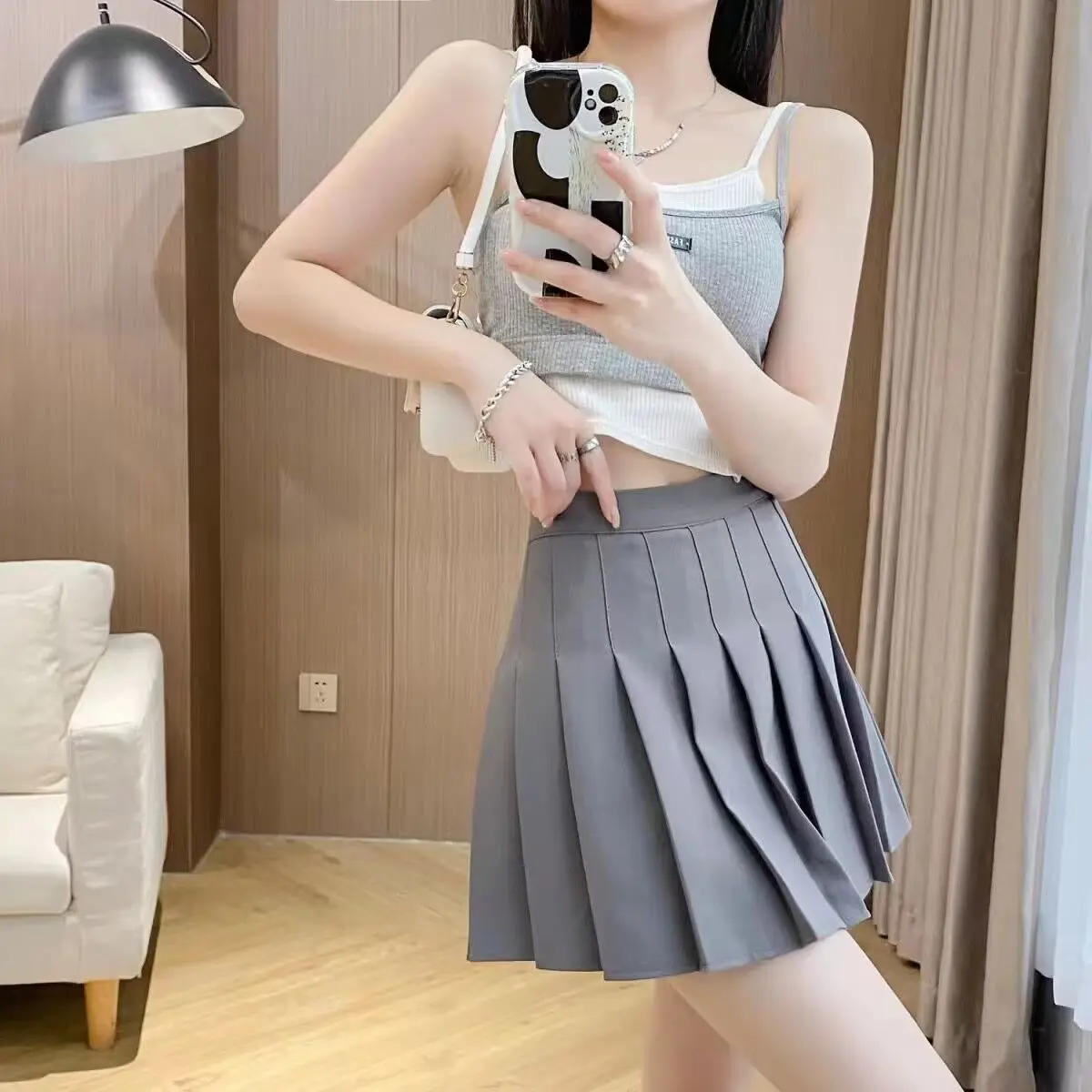 2024 new Yun Yin safety tennis skirt XS-XXXL gym golf sports pleated skirt sexy women sports fitness shorts high waist skirt