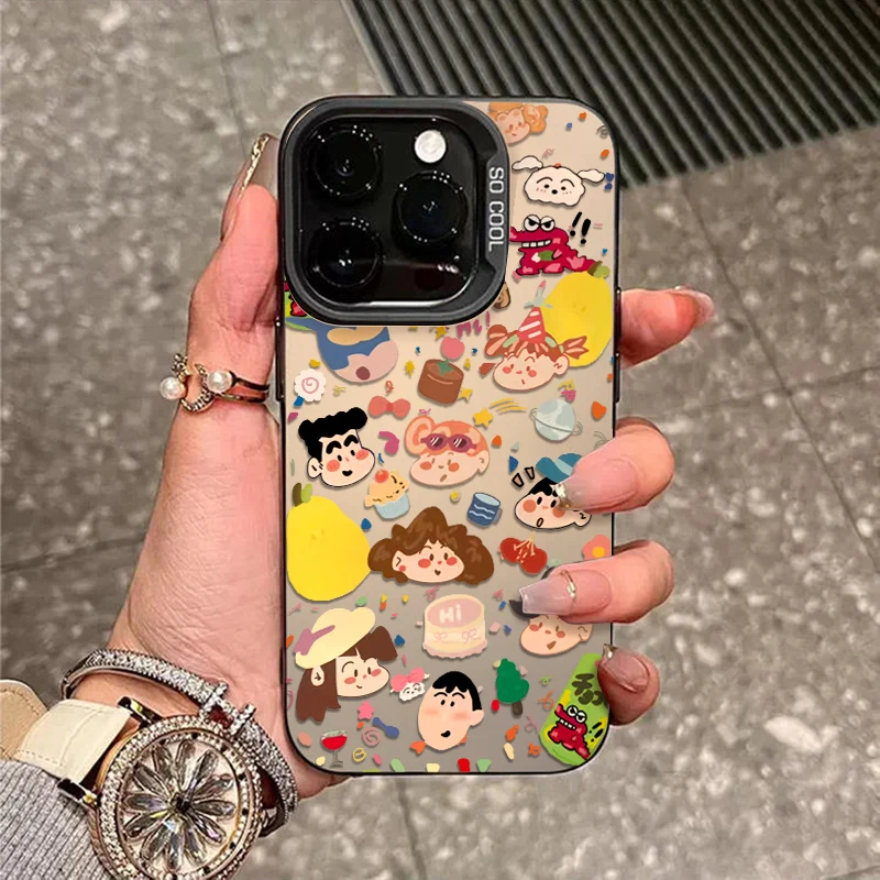 

Cute Graffiti Cartoon Pattern Phone Case For iPhone 16 15 14 13 12 11 Pro Max X XS XR 7 8 Plus 16E Hard PC Matte IMD Laser Cover
