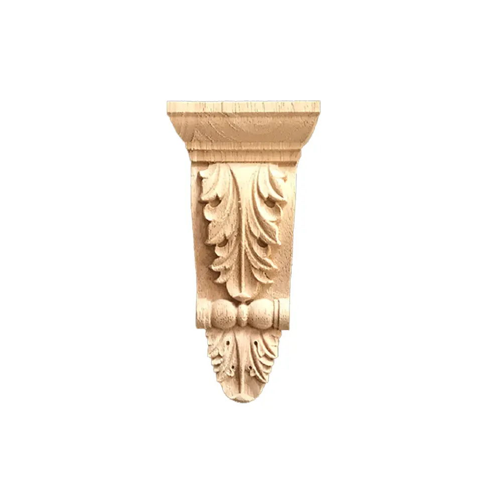 

Wood Carved Applique Craft Unpainted Vintage Home Decor Decal Fireplace Door God Stage Stigma Pillar Decoration Accessories