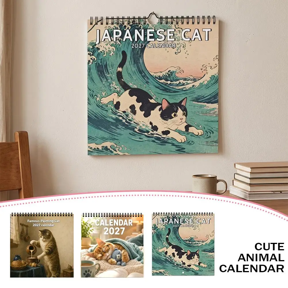 Whimsical Cat Art Illustrations Cute Animal Cat Wall Calendar Famous Painting Cat 2027 Calendar For Cats Lovers New Year Gifts
