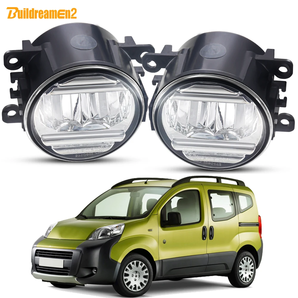 2 Pieces 30W 3000LM LED Fog Light Assembly For Peugeot Bipper Tepee 2008-2018 H11 Car Fog Daytime Running Lamp DRL High Bright